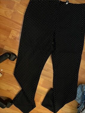 Who What Wear Black Polka Dot Women's Pants - Classic Stretch Fit Size 14